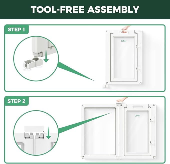 FXW AuraSpace Acrylic Indoor Unleashed Dog Playpen for Medium Dogs, 35 Inch, 16 Panels, White