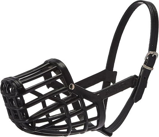 Leather Brothers Italian Basket Dog Muzzle, Adjustable Secure Fit, Comfortable Design, Training and Safety, Averts Biting, Prevents Chewing and Scavenging, Perfect for Grooming Black, Size 10