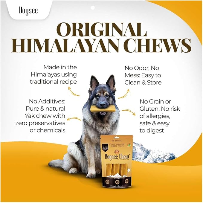 Dogsee Original Himalayan Yak Cheese Dog Chews (Small - 5 Bars) | Yak Chews for Small Dogs | Rawhide Free | Easily Digestible Dog Treats