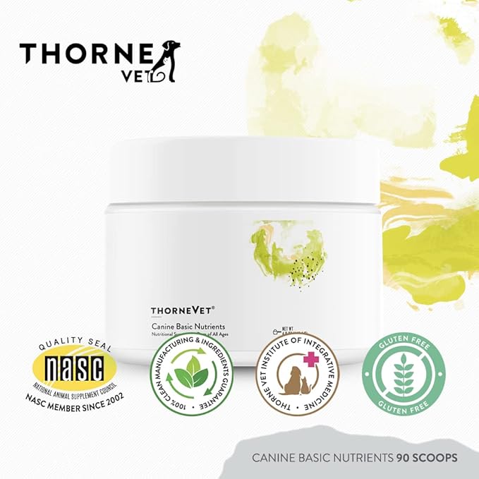 ThorneVet Canine Basic Nutrients Powder – Multivitamin Support for Dogs, 90 Scoops
