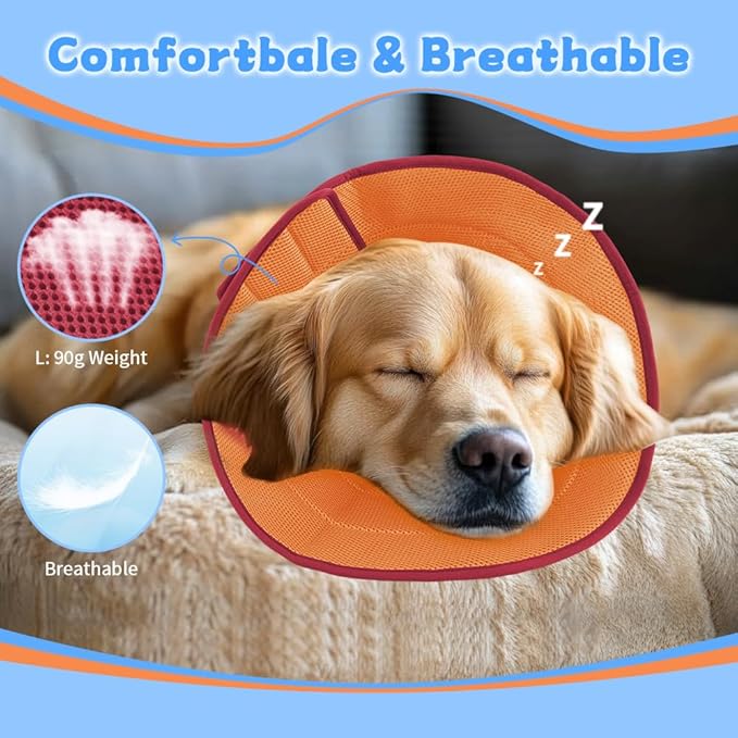 Soft Dog Cone Collar Alternative to Stop Licking, Comfy E Cones for Large Medium Dogs After Surgery, Comfortable Elizabethan Recovery Head Ecollars of Shame, XL Pet Neuter Neck Collars Anti Licking