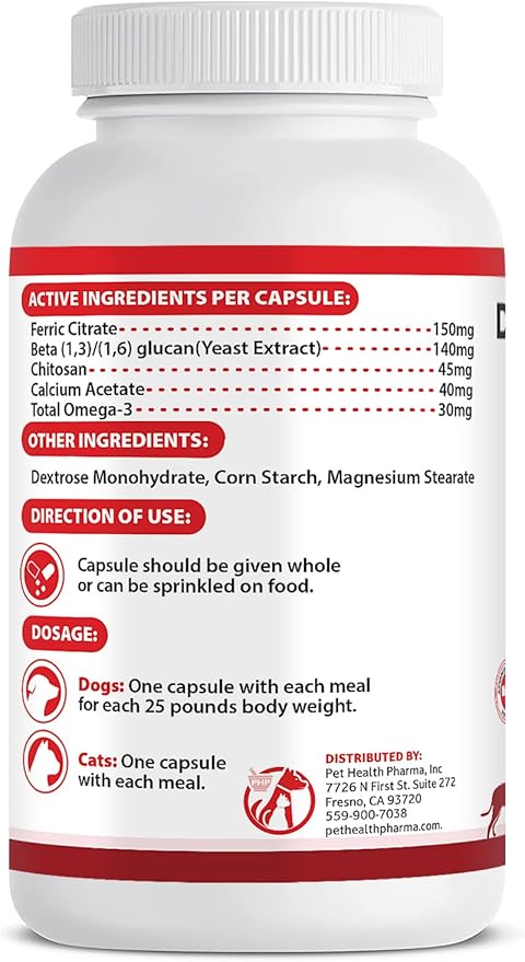 RENARAMAX Dietary Phosphate Binder and Renal Support Supplement for Cats and Dogs 120 Count (Made in U.S.A)