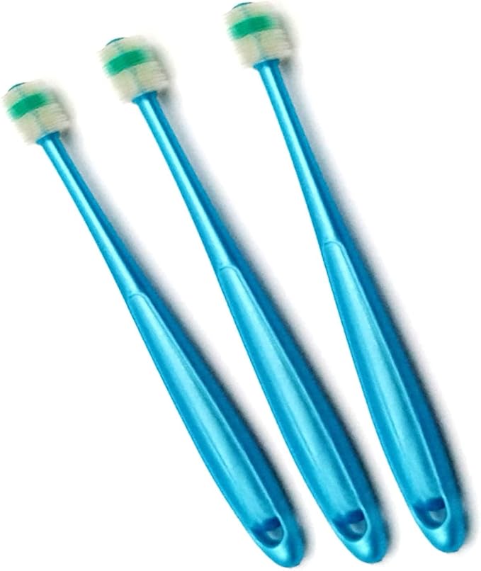 H&H Pets 360-Degree Bristle Toothbrush for Dogs and Cats - Super Soft Nylon bristles Tooth Brush, Puppy Supplies, Dog Brush Set, Pet Supplies Dog Grooming Kit Eco-Friendly (3-Count Pack)