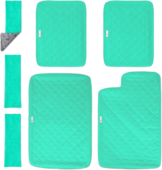 Paw Inspired Fitted Fleece Liners for Ferret Nation, Critter Nation Cage for Ferrets, Rats, Chinchillas, Hedgehogs & Other Small Animals (Green, Double Unit Set)