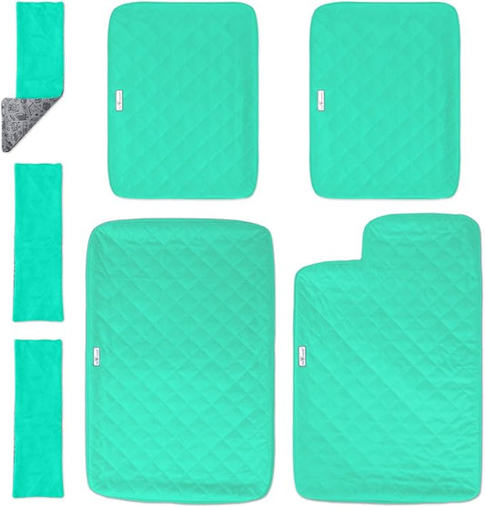 Paw Inspired Fitted Fleece Liners for Ferret Nation, Critter Nation Cage for Ferrets, Rats, Chinchillas, Hedgehogs & Other Small Animals (Green, Double Unit Set)