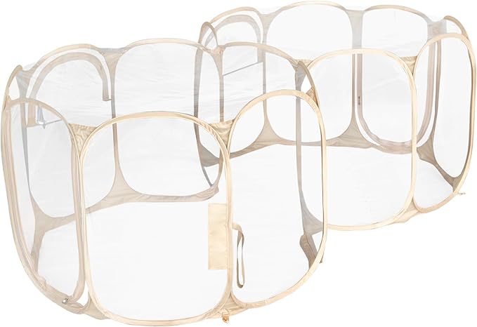 Cold Resistant Cat Playpen PVC Dog Playpen - Portable & Foldable Indoor Outdoor Puppy Playpen - Insulated 2-Room Dog TentCrate Cage Kennel, Playpen for Kitten, Small Animals Play Pen