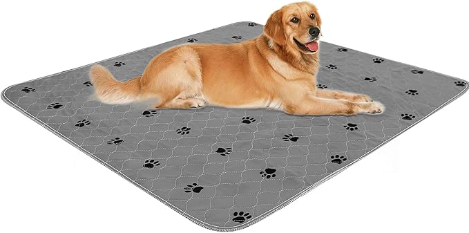 SincoPet Washable Pee Pads for Dogs + Free Puppy Grooming Gloves/Quilted, Fast Absorbing Machine Washable Dog Whelping Pad/Waterproof Puppy Training Pad/Housebreaking Absorption Pads