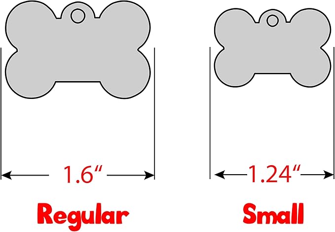 Personalized Dog Tag with 5 Lines of Custom Deep Engraved Durable Stainless Steel Pet ID Name Tag Designer Small Size Bone