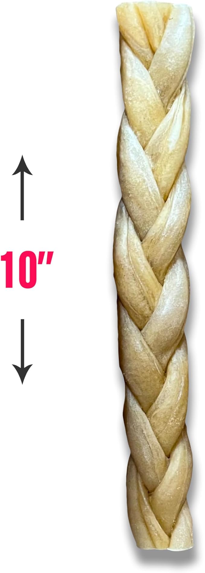 Odor-Free Super Braided Collagen Dog Chews (10-Inch). - Long-Lasting Bully Stick & Rawhide Alternative, Single Ingredient Chew Treat for Aggressive Chewers (Pack of 10)