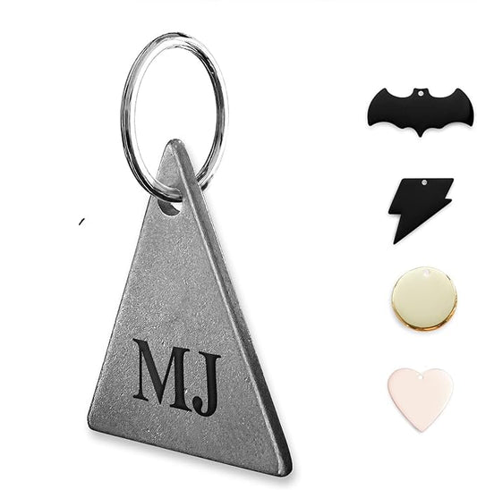 Premium 316 Surgical Grade Stainless Steel Personalized Dog & Cat ID Tags - Fun Shapes for Sporty Outdoor Pets - Custom Engraved Name & Info for Collar Accessories & Pet Necklaces Triangle