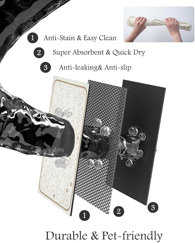 Pet Feeding Mat-Absorbent Dog Mat for Food and Water Bowl-No Stains Quick Dry Water Dispenser Mat-Dog Accessories Pet Supplies-Bowl for Messy Drinkers（FRAMEDOGS,16"x24"