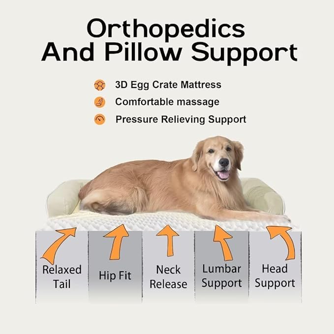 Small Dog Bed Orthopedic Washable Cat Bed Memory Foam Small Couch Sofa Indoor Comfy Pet Beds with Waterproof Removable Cover & Non-Slip Bottom