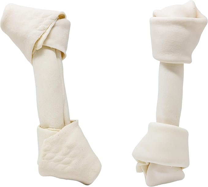 hotspot pets 10 Inch Large Rawhide Dog Bones - Made from Grass Fed Cows - Long Lasting Chews Great for Dental & Oral Care - Bones for Aggressive Chewers & Large Dogs (10 Inch - 4 Count)