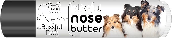 The Blissful Dog Shetland Sheepdog Nose Butter for Dry, Cracked Skin, Lick-Safe Dog Nose Balm with Moisturizing Shea Butter, Almond, Olive, and Essential Oils, Pet Supplies, Uncented, 0.15 oz.