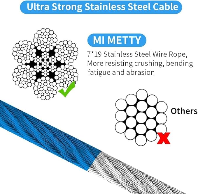 Tie Out Cable for Dog,20FT Dog Leads with Swivel Hook and Shock Spring,Heavy Duty Tie Out Cable for Large Dogs Up to 125lbs,Durable Dogs Runner Tether Line for Outdoor,Yard