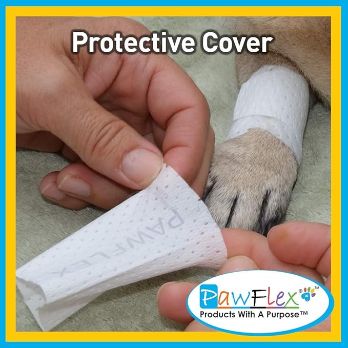 Protective Sleeve Tubular Cover - Bandages - for Dogs Cats and Other Pets First Aid Wound Care Comfortable Non-Adhesive Breathable and Water Resistant 7 Strips (yields 14-21 Covers) (X-Small)