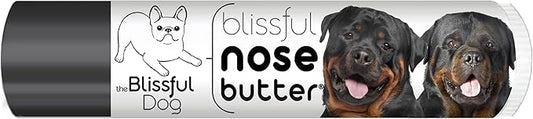 The Blissful Dog Rottweiler Nose Butter for Dry, Cracked Skin, Lick-Safe Dog Nose Balm with Moisturizing Shea Butter, Almond, Olive, and Essential Oils, Pet Supplies, Uncented, 0.15 oz.
