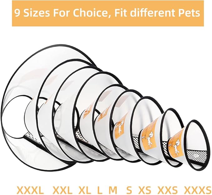 Plastic Pet Recovery Collars & Cones for Dogs and Cats After Surgery Adjustable Dog Neck Cone Surgical Elizabeth E-Collar Prevent Biting and Stop Licking Wound (XL)