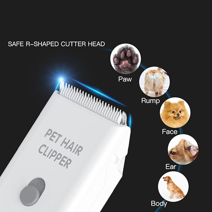 Replaceable Charging Cable&Standard Size Ceramic Blade Set,Pet Dog Hair Clipper Cat Trimmer Used Blade