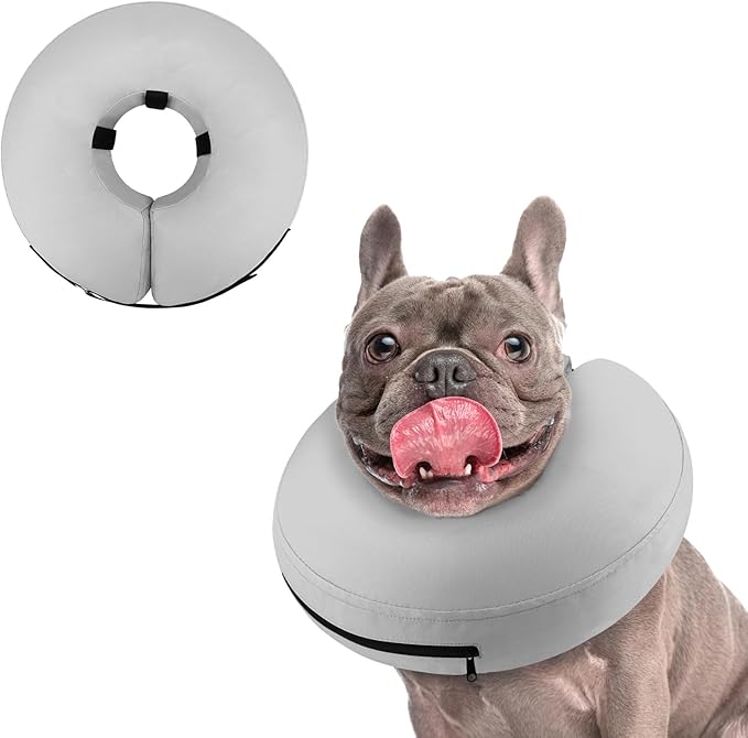 Supet Inflatable Dog Cone Collar Alternative After Surgery, Doggie Neck Donut Collar Recovery ECollar for Post Surgery, Soft Dog Cone for Small Medium Puppies Cats