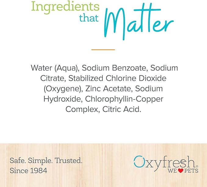 Oxyfresh Premium Pet Dental Care Solution Pet Water Additive: Best Way to Eliminate Bad Dog Breath and Cat Bad Breath - Fights Tartar & Plaque - So Easy, Just Add to Water! Vet Recommended 2 Pack