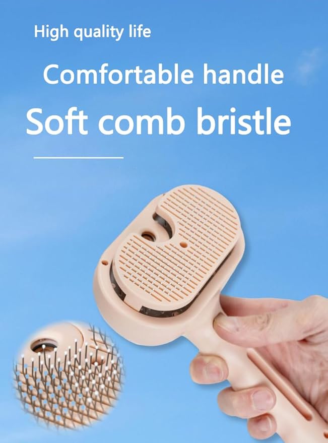 Pet Grooming Steam Brush, Pet Spray Hair Removal Comb, Anti-Static, Rechargeable, Comfortable Grip, for Dogs & Cats, Spray Hair Removal Comb, Steam Brush for Shedding & Grooming, Green