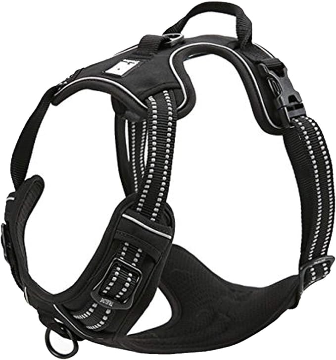 TRUE LOVE Truelove Adjustable No-Pull Dog Harness Reflective Pup Vest Harnesses Comfortable Control Brilliant Colors TLH5651(Black,XL)