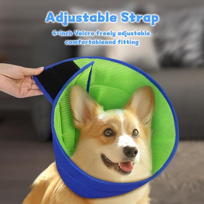 Dog Cone Soft Recovery Collars & Cones After Surgery for Medium Large Dogs, Comfy Ecollars to Stop Licking, Adjustable, Dog Ecollars for Recovery Fabric: Soft Comfort, Ecollars of Shame Alternatives