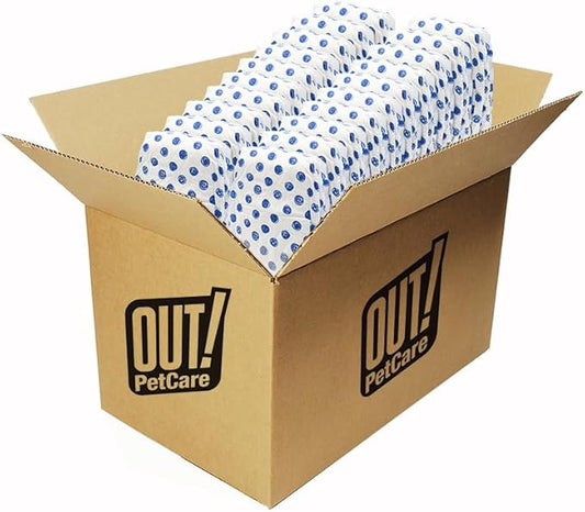 Out! PetCare Disposable Male Dog Wraps, Puppy Pee Wraps, Belly Bands for Dogs, Leak Proof, Wetness Indicator, Puppy and Doggie Diaper for Peeing, XS/Small, 96 Count