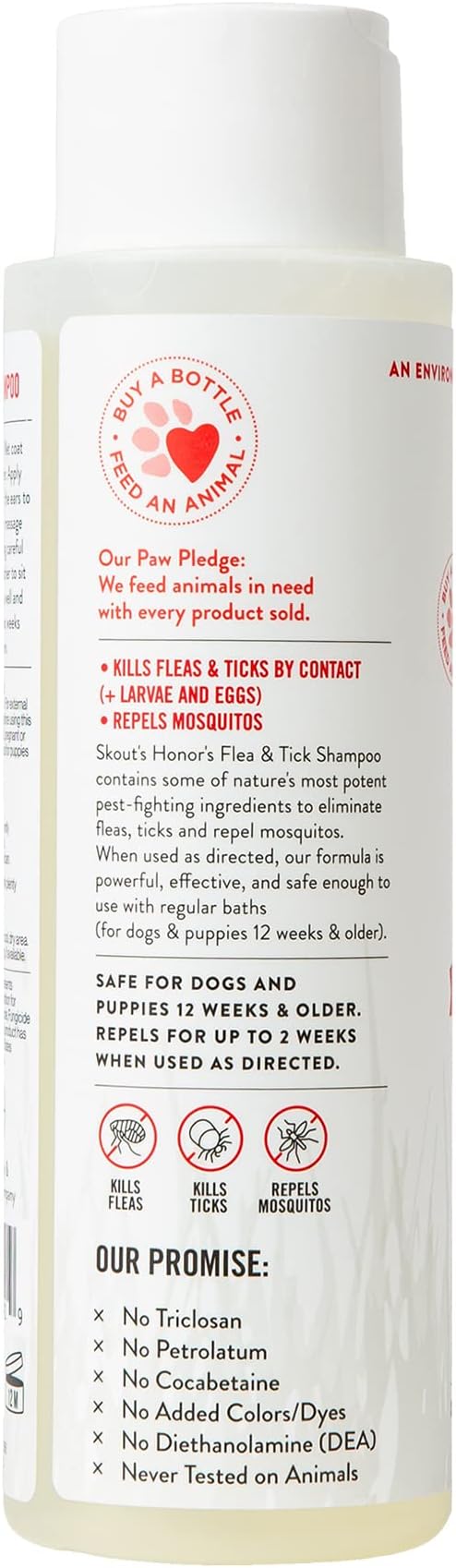 Skout's Honor Flea and Tick Shampoo for Dogs - Natural Peppermint & Cedarwood Formula, Helps to Protect from and Against Fleas, Ticks, and Mosquitos, 16 oz