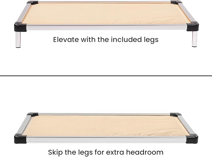 K9 Ballistics Chew Proof Armored Padded Dog Crate Bed, Virtually Indestructible, Legs Included (Sandstone, X-Large (47" L x 29" W x 6" H))