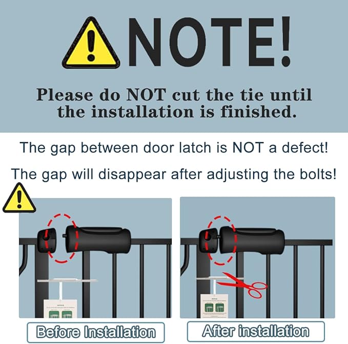 Extra Wide Black Baby Gate 38.5-43.5 Inch Walk Through Pressure Mounted Safety Gate No Drill Tension Metal Gate for Dog Cat and Infant Toddler