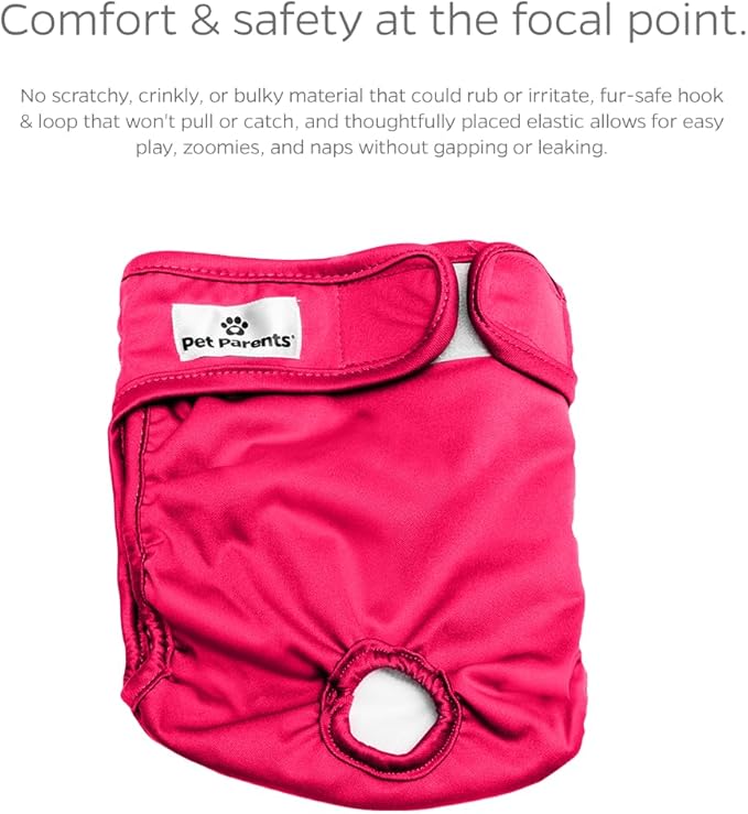 Pet Parents® Washable Dog Diapers (3pack) + Extendrs® of Durable Doggie Diapers, Premium Dog Diapers Female (Medium, Princess)