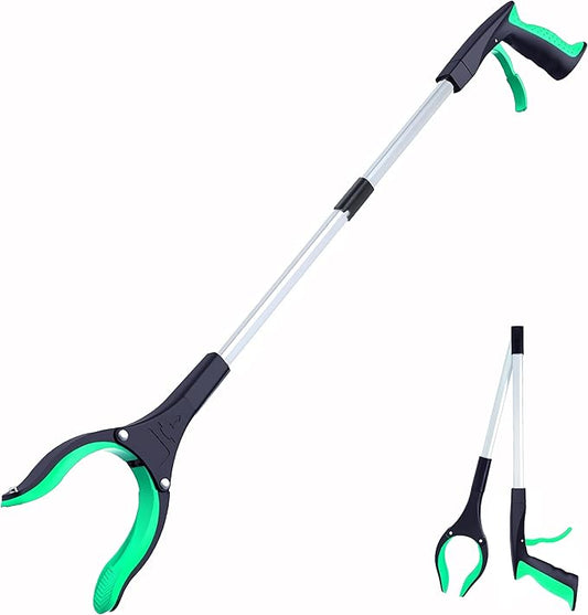 Grabber Reacher Tool - 32” Extra Long Foldable Gripper and Reaching Tool - Heavy Duty Pick Up Stick Grabbers for Seniors, Trash, Surgery Recovery Must Haves Gifts (Green)