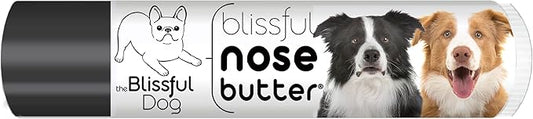 The Blissful Dog Border Collie Nose Butter for Dry, Cracked Skin, Lick-Safe Dog Nose Balm with Moisturizing Shea Butter, Almond, Olive, and Essential Oils, Pet Supplies, Uncented, 0.15 oz.