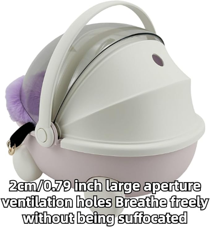 Sugar Glider Carrier Cage with Warm Nest, Cushion, Mat and Safe Lock, Portable Cages with Chain, Small Animals Travel Carrier Plastic Breathable Outgoing Box for Hamsters (Yellow)