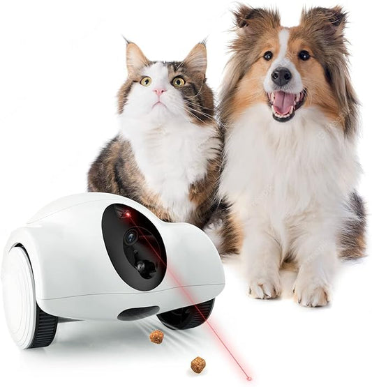 Pet Cameras with Phone App 15 Days Long Standby Pet Robot for Dog Treat Dispenser Feeder 1080P Full HD Dog Robot Camera 360°Move Freely 2-Way Audio (2.4G WiFi ONLY, No Bluetooth)