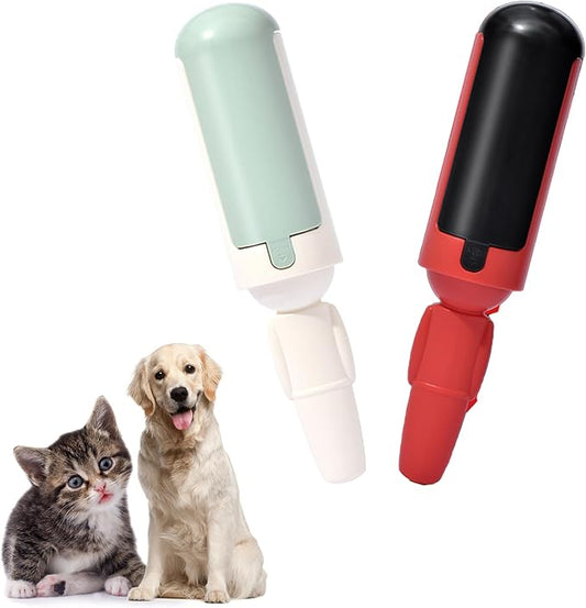 Pet Hair Remover Reusable pet Hair Remover Dog and cat Hair Remover for Sofas, Furniture, Carpets, car Seats with self-Cleaning Base Upgraded Animal Hair Remover Tool (Red Black+White Green)