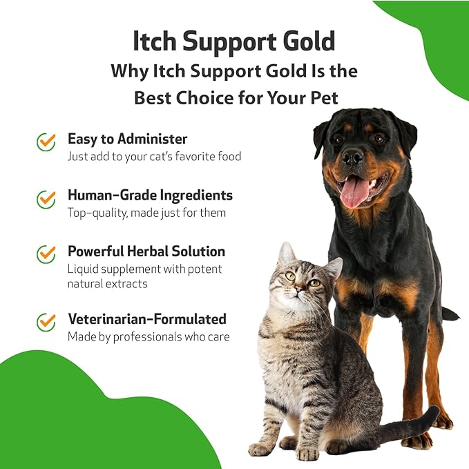 Pet Wellbeing Itch Support Gold for Dogs - Occasional Itching, Scratching, and Hot Spots, Environmental and Seasonal Allergies, Dong Quai - Veterinarian-Formulated Herbal Supplement (4 fl oz (118 ml))