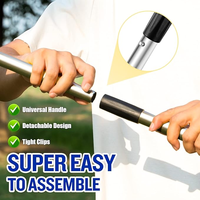 Pooper Scooper for Large Dogs, Adjustable Long Handle Metal Tray and Spade Poop Scooper for Dogs with Bin for Pet Waste Removal, No Bending Clean Up Pooper Scooper for Medium and Large Dogs