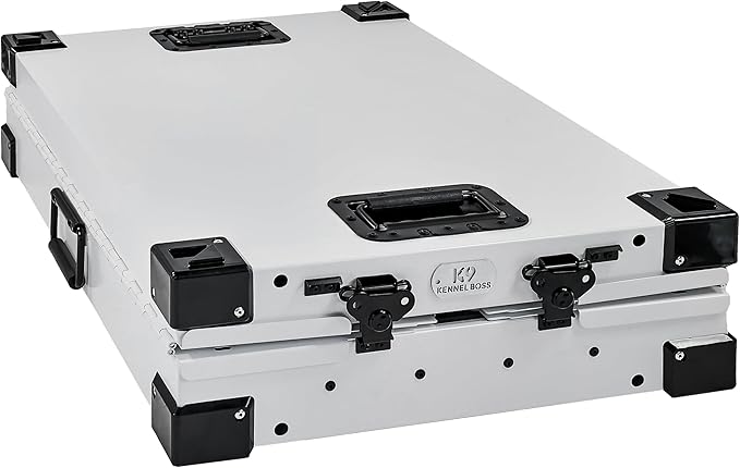 Heavy Duty Fully Collapsible Powder-Coated Aluminum Dog Crate - Small (White)