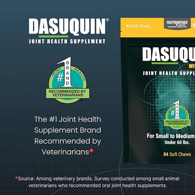 Nutramax Laboratories Dasuquin with MSM Soft Chews Small/Medium Dog 84 Count, brown