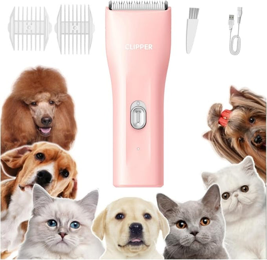 Dog Clippers,Quiet Washable USB Rechargeable Cordless Dog Grooming Kit,Electric Pets Hair Trimmers Shaver Shears for Dogs and Cats