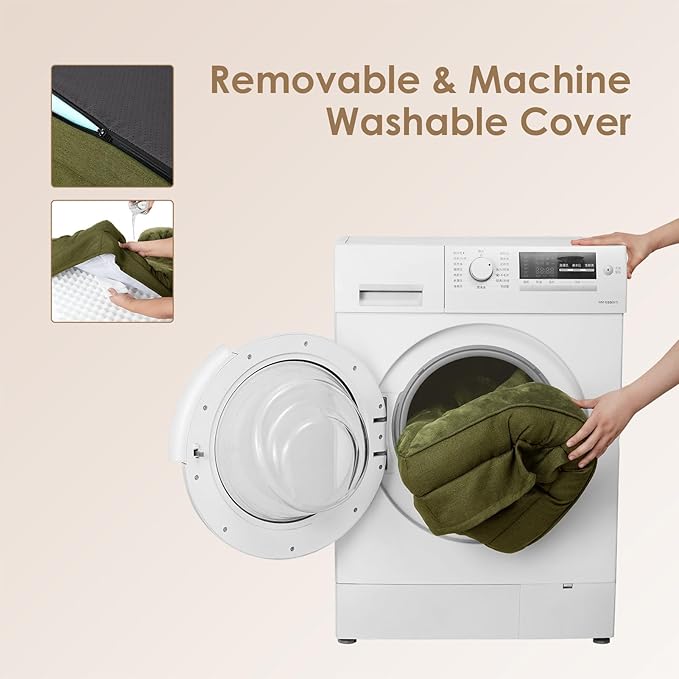 EHEYCIGA Orthopedic Dog Beds for Extra Large Dogs 44x32Inch, Waterproof Memory Foam XL Pet Bed with Sides, Non-Slip and Egg-Crate Foam Big Dog Couch Bed with Washable Removable Cover, Olive Green