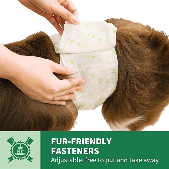 IMMCUTE Dog Diapers Male 50 Ct, XS Size, Super-Absorbent Male Dog Wraps Disposable Doggie Diapers with Wetness Indicator, Puppy Diapers Male for Marking, Excitable Urination