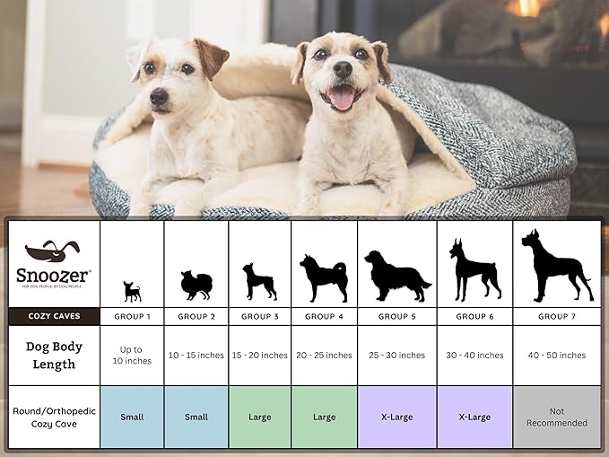 Snoozer Luxury Cozy Cave Dog Bed - Indoor Dog Bed with Cover Cave, Covered Calming Burrow for Small Sized Pets with Blanket Attached, Enclosed, Washable - Small, Anthracite