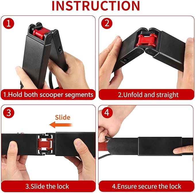 UPSKY 32'' Pooper Scooper for Large Small Dogs, Long Handle Dog Poop Scooper with Waste Bags, Portable Dog Poop Pick Up Tool, Folding Poop Scoop for Yard, Grass, Dirt, Gravel