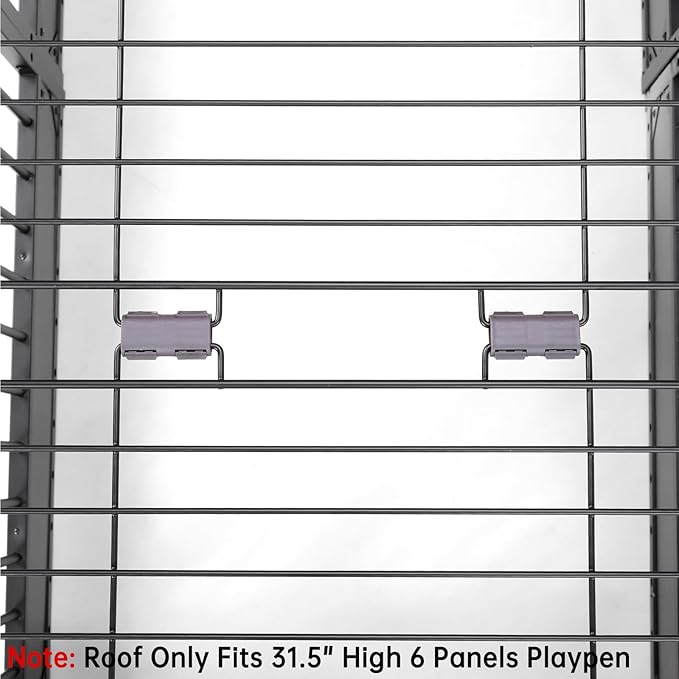 Heavy Duty Dog Fence Roof for 31.5" High Exercise Pens, Easy Assembly, Compatible (Roof Only)