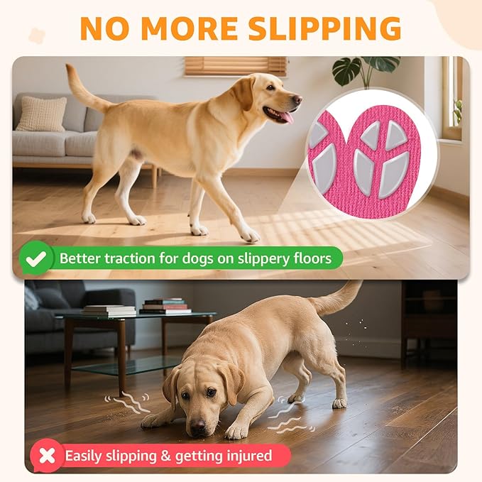 Paw Pads for Dogs Traction for Senior Dogs - Non Slip Sticky Dog Paw Protector Pads, Anti-Slip Adhesive Dog Paw Grip Pads Covers for Slippery Hardwood Floors to Prevent Slipping While Running Walking