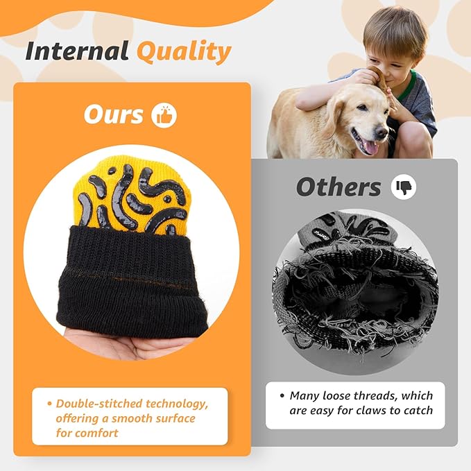 Reflective Dog Socks to Prevent Licking Paws, Dog Paw Protector, Hardwood Floors Anti Slip, Non Slip Dog Socks with Grippers, Dog Booties and Paw Protectors for Indoor Use X-Small
